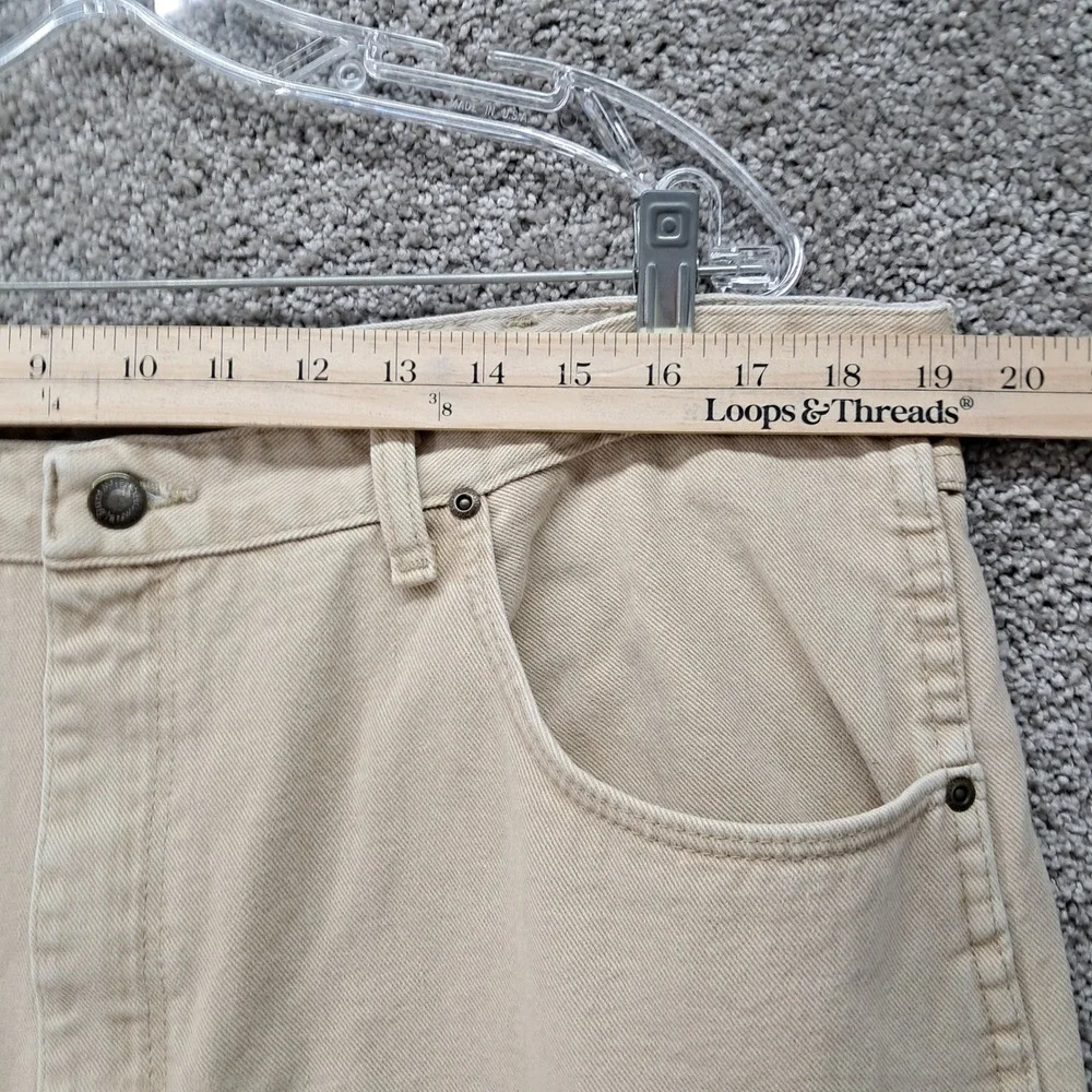 Wrangler Rugged Wear Mens Tan Khaki Relaxed Fit Cotton Pants 40x30 35002WH